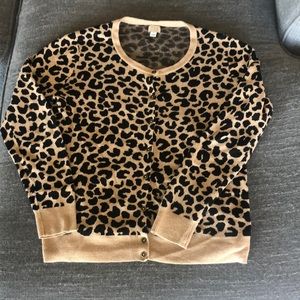 Cheetah print button down sweater